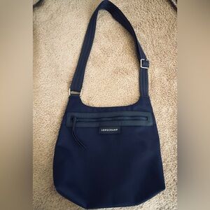 Very Nice LONGCHAMP Navy Blue LePliage Neo Flat Crossbody Bag